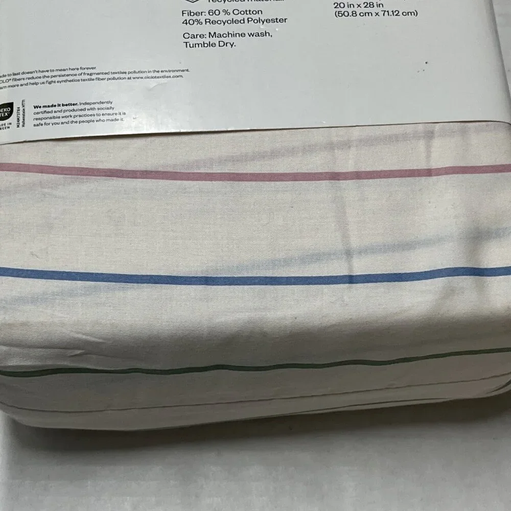 Target Room Essentials Sheet Set‎ Twin XL Multi Striped Sateen Weave 3PC Classic